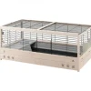 FERPLAST Cage pour lapin en bois coloris blanc Arena 120 - 125 x 64,5 x 51 cm