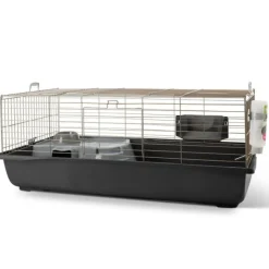 SAVIC Cage pour lapin nain coloris gris Nero 4 de luxe Happy Planet – 118 x 64,5 x 47 cm
