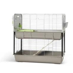 SAVIC Cage pour lapin ou cobaye Caesar 3 double argent/vert