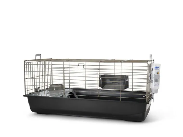 SAVIC Cage pour lapin ou cochon d'Inde coloris gris foncé Nero 3 Deluxe Happy Planet - 100 x 50 x 45 cm