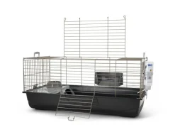 SAVIC Cage pour lapin ou cochon d'Inde coloris gris foncé Nero 3 Deluxe Happy Planet - 100 x 50 x 45 cm