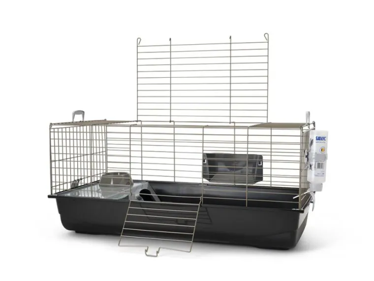 SAVIC Cage pour lapin ou cochon d'Inde coloris gris foncé Nero 3 Deluxe Happy Planet - 100 x 50 x 45 cm