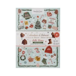 SIMON COLL Calendrier de l'Avent figurines chocolat au lait 3D Hello Winter - 40 x 29 cm