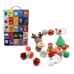 CROCI Calendrier de l'Avent pour chat avec jouets de Noël - x 25
