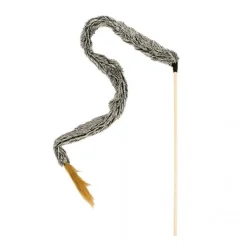 DUVOPLUS Canne à pêche pour chat coloris marron longue queue Maki - 85 cm
