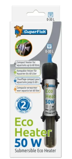 SUPERFISH Chauffage pour petit aquarium coloris noir Eco Heater 50W