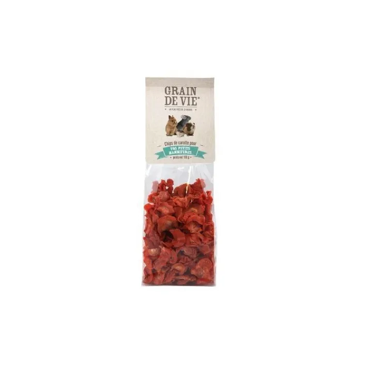 GRAIN DE VIE Chips de carotte pour petits mammifères - 130 g