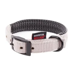 MARTIN SELLIER Collier droit Confort pour chien coloris gris - 1,6x35 cm