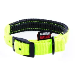 MARTIN SELLIER Collier droit Confort pour chien coloris vert citron - 2,5x65 cm