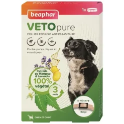 BEAPHAR Collier insectifuge beige pour chien Vetopure
