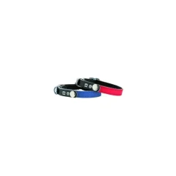 BOBBY Collier pour chat en cuir coloris rouge porte-adresse