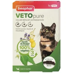 BEAPHAR Collier pour chat insectifuge marron Vetopure
