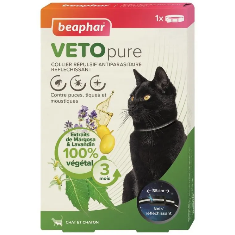 BEAPHAR Collier pour chat réfléchissant insectifuge Vetopure