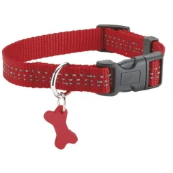 BOBBY Collier pour chien coloris rouge en nylon tressé Safe – Taille L