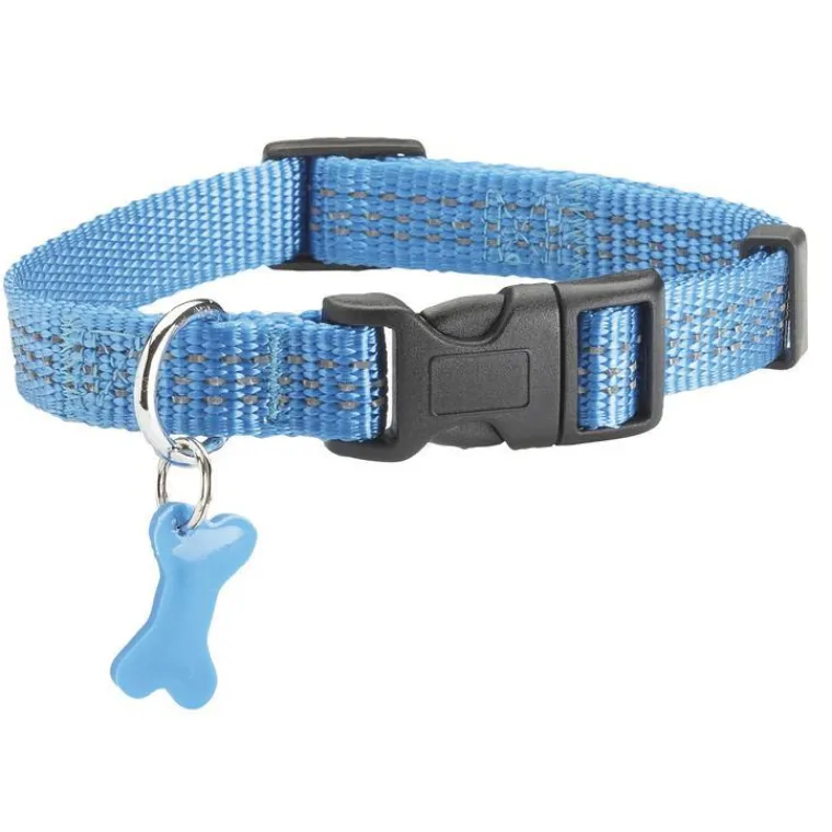 BOBBY Collier pour chien coloris bleu en nylon tressé Safe – Taille XS