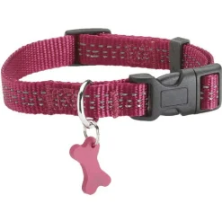 BOBBY Collier pour chien coloris fuchsia en nylon tressé Safe – Taille M