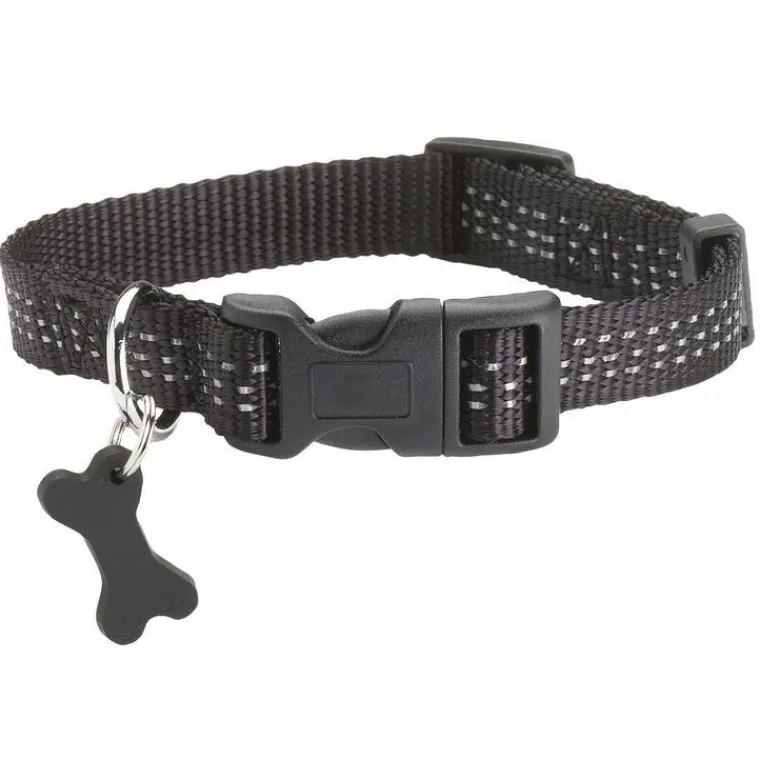 BOBBY Collier pour chien coloris noir en nylon tressé Safe – Taille L