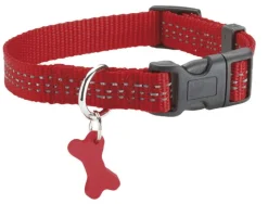 BOBBY Collier pour chien en nylon tressé coloris rouge Safe 10 mm - Taille XS