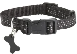 BOBBY Collier pour chien en nylon tressé coloris noir Safe 16 mm - Taille S