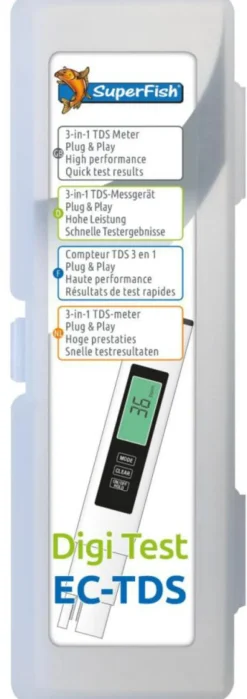 SUPERFISH Conductimètre digital pour aquarium coloris blanc
