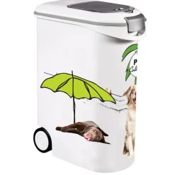 CURVER Container à croquettes pour chien coloris blanc et noir Pet collection – 54 L (20 kg)