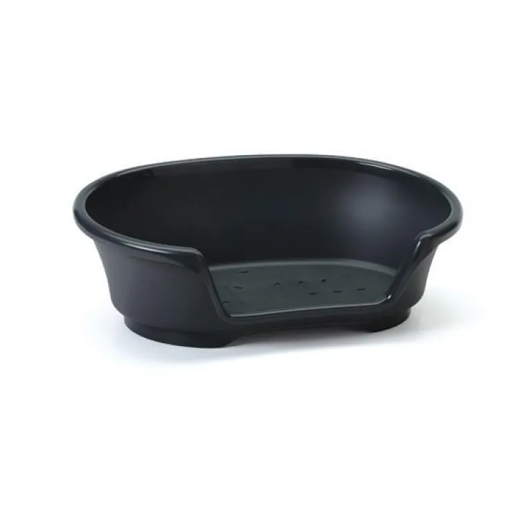 SAVIC Corbeille pour chien en plastique noir modèle Cosy Air 45 cm (fond du panier) - 55 x 29 x 19 cm