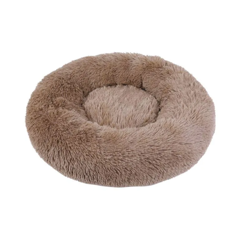 WOUAPY Corbeille ronde moelleuse beige pour chien et chat - 60 cm