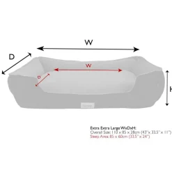 SCRUFFS Couchage orthopédique pour chien coloris gris Harvard - Taille XXL 110 x 82 x 22 cm
