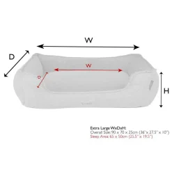 SCRUFFS Couchage orthopédique pour chien coloris gris Harvard - Taille XL 90 x 70 x 20 cm