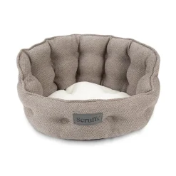 SCRUFFS Couchage pour chat ou petit chien coloris gris lit rond Seattle - Ø 45 cm
