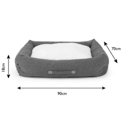 SCRUFFS Couchage pour chien coloris vert corbeille Eco Eden - Taille XL 90 x 70 cm