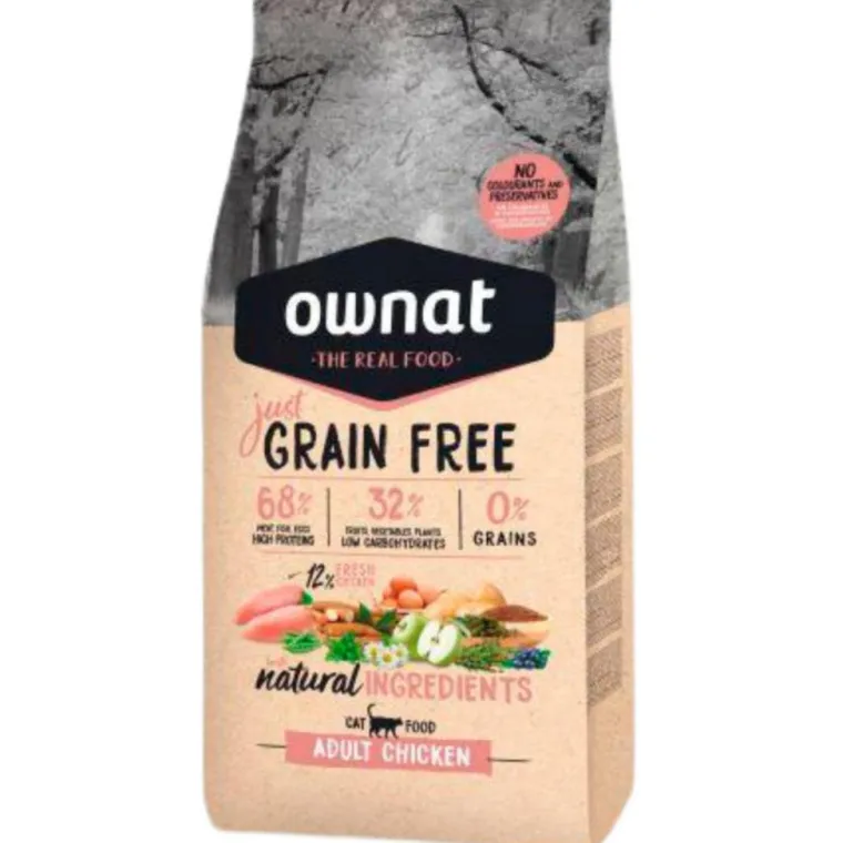OWNAT Croquette pour chat adulte Grain Free Just au poulet - 1 kg