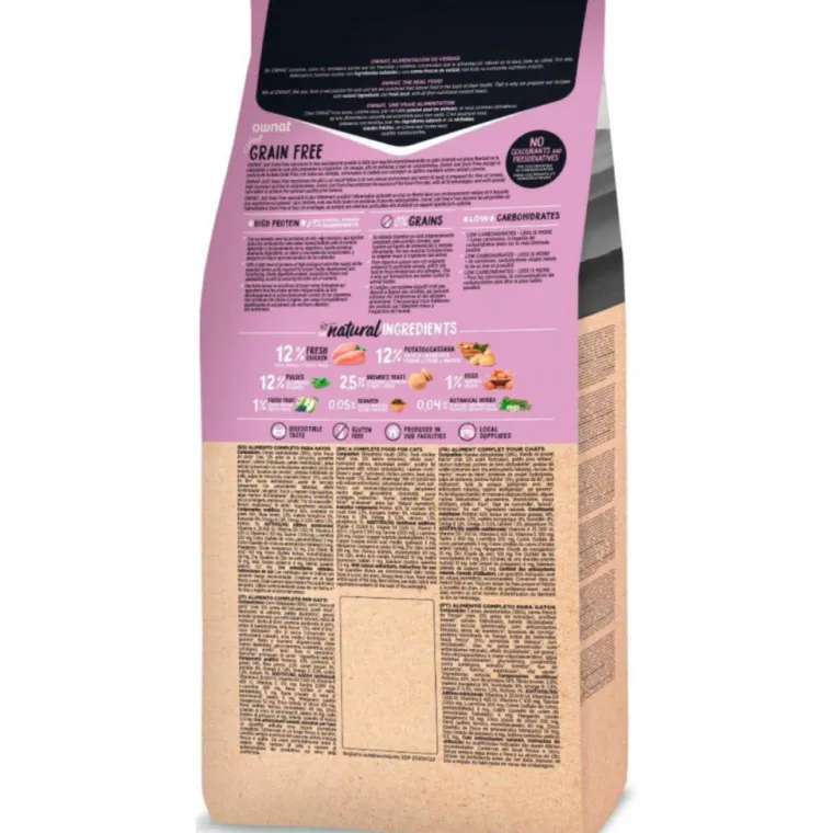 OWNAT Croquette pour chat adulte stérilisé Grain Free Jus - 8 kg