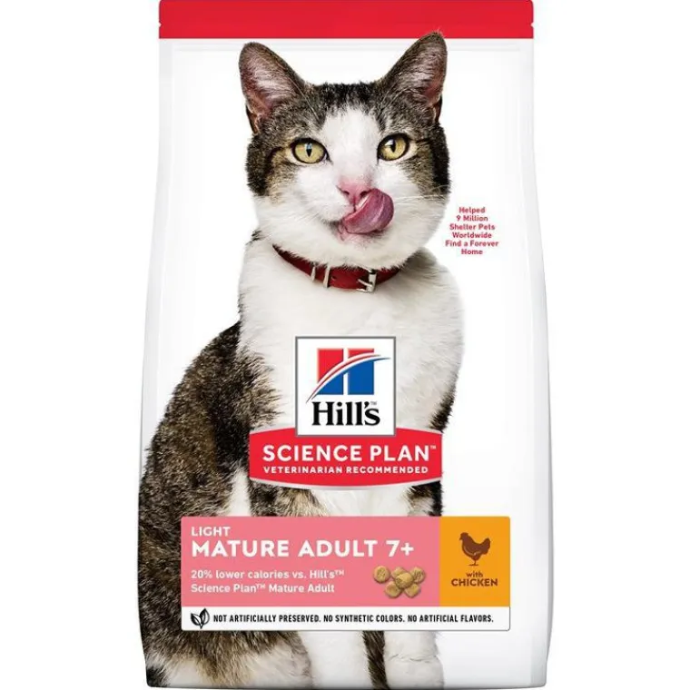HILL'S Croquette pour chat mature light au poulet - 1,5 kg
