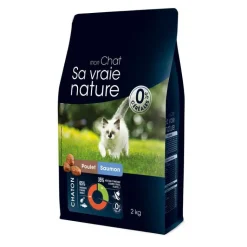 SA VRAIE NATURE Croquette pour chaton au poulet et au saumon - 2 kg