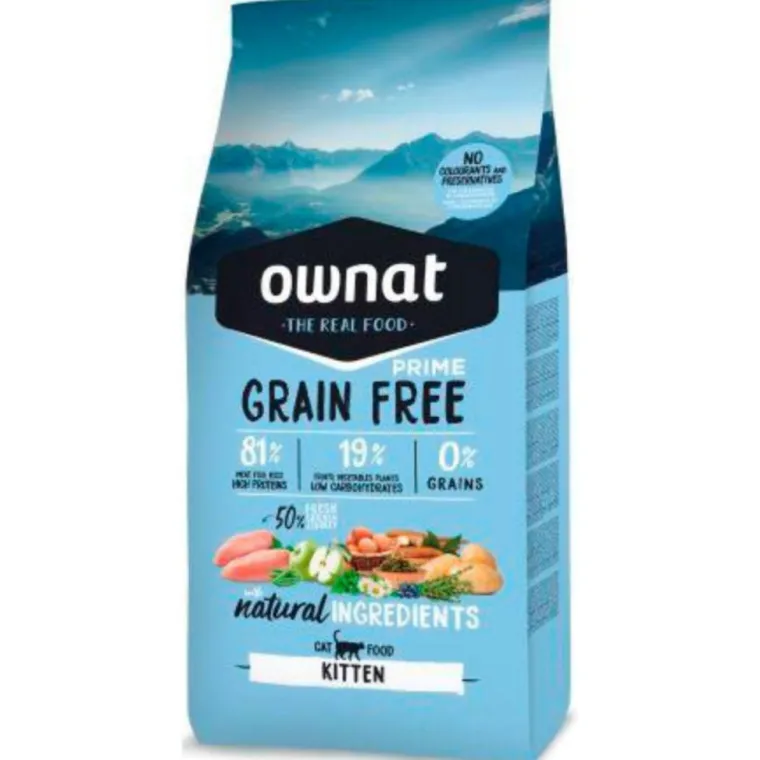 OWNAT Croquette pour chaton Grain Free Prime au poulet et dinde - 1 kg