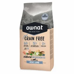 OWNAT Croquette pour chien adulte Just Grain Free à l’agneau - 3 kg
