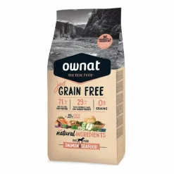 OWNAT Croquette pour chien adulte Grain Free au saumon et fruits de mer - 3 kg