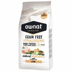 OWNAT Croquette pour chien adulte sensible Grain Free à l'agneau - 3 kg