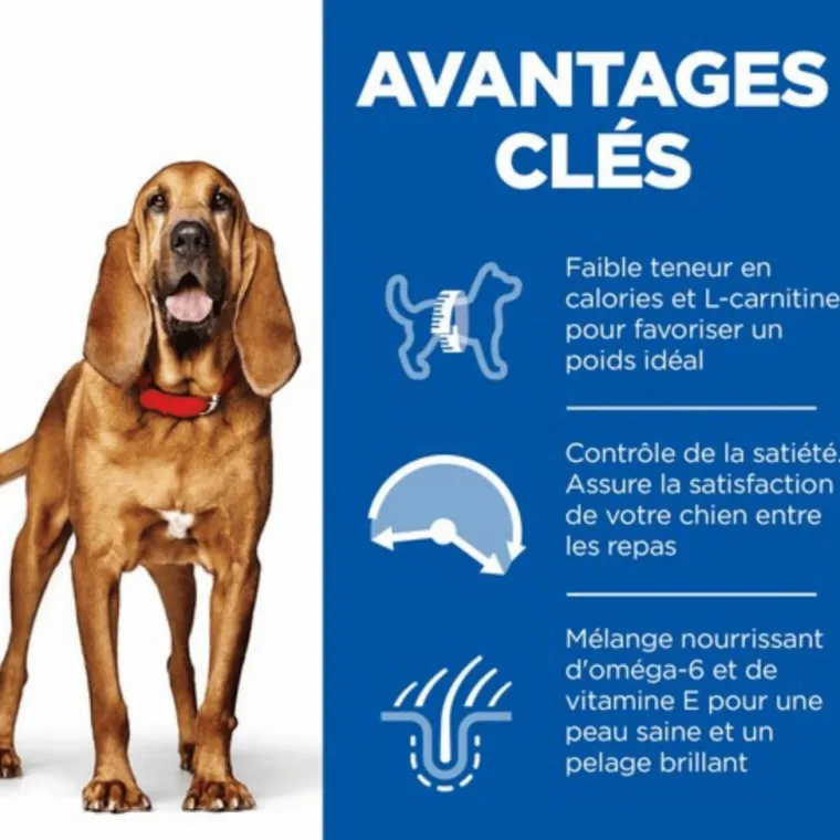 HILL'S Croquette pour chien mature light au poulet - 2,5 kg