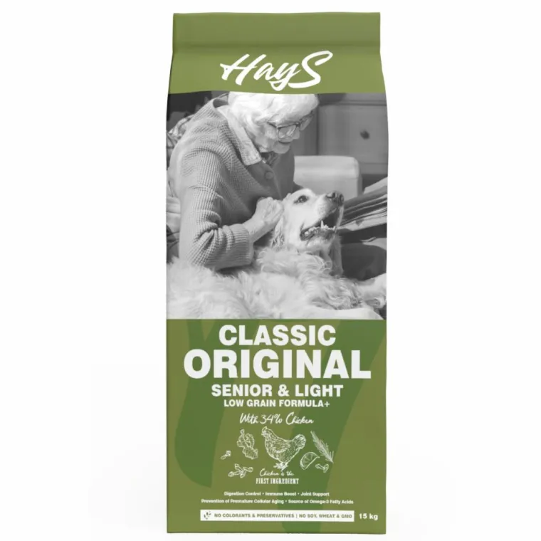 HAYS Croquette pour chien mature light au poulet Classic - 15 kg