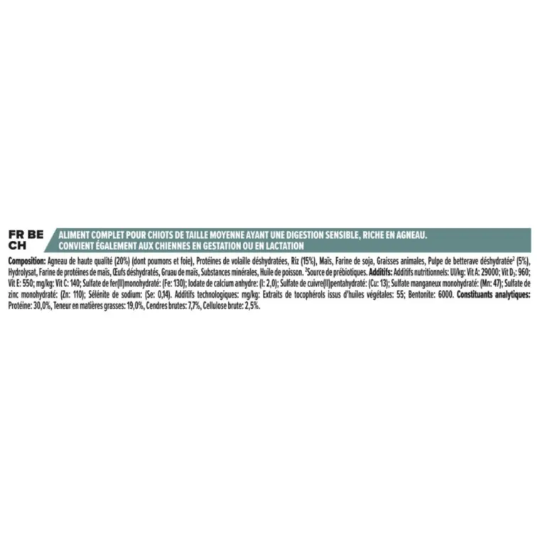 PRO PLAN Croquette pour chiot de taille moyenne avec digestion sensible à agneau - 3 kg
