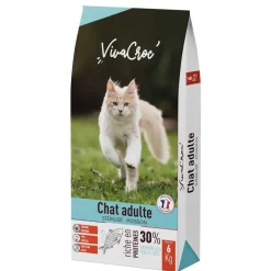 VIVACROC Croquettes pour chat adulte stérilisé au poisson – 6 kg