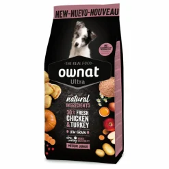 OWNAT Croquettes pour chiot medium junior Ultra - 12 kg