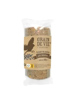 GRAIN DE VIE Cylindre de graisse aux insectes pour oiseaux - 350 g