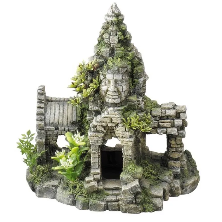EUROPET Décor aquarium angkor wat coloris gris en résine de polyester- 240 x 167 x 245 cm