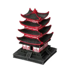 EUROPET Décor aquarium pagode chinoise rouge taille S - 10 x 10 x 14 cm
