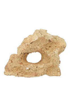 TYROL Décor pour aquarium céramique naturelle coloris beige 1 trou - Taille M