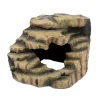 AQUAVIE Décor pour terrarium en synthétique coloris beige Caverne Roche Cubic - 20 x 20 x 16 cm