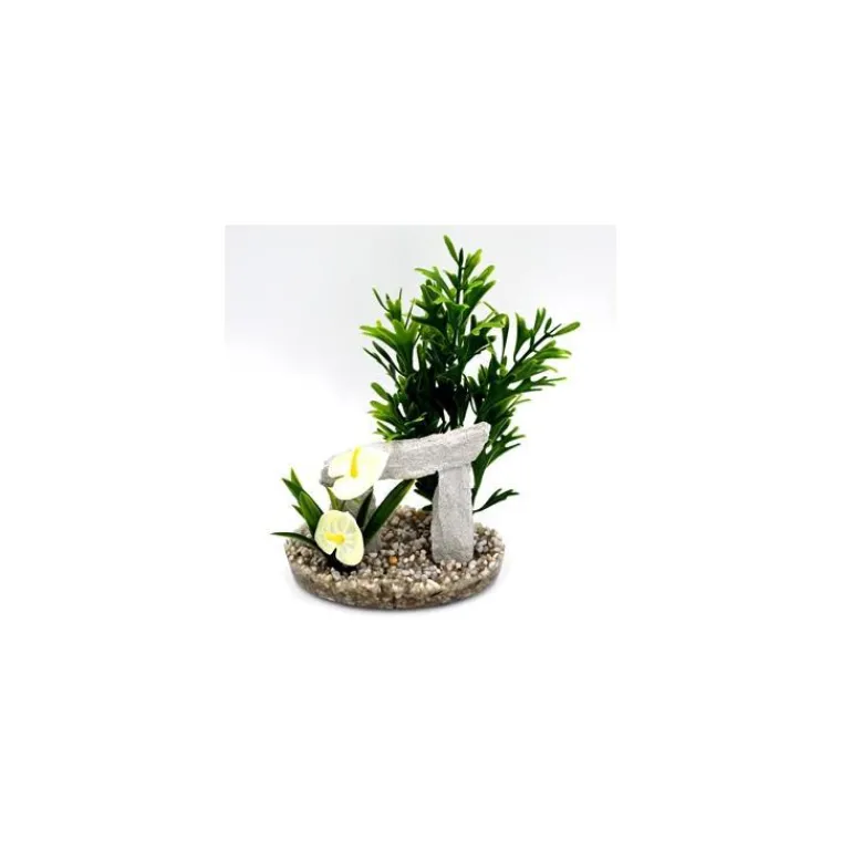LABEO Décor vert avec dolmen en résine 20 x 12 cm